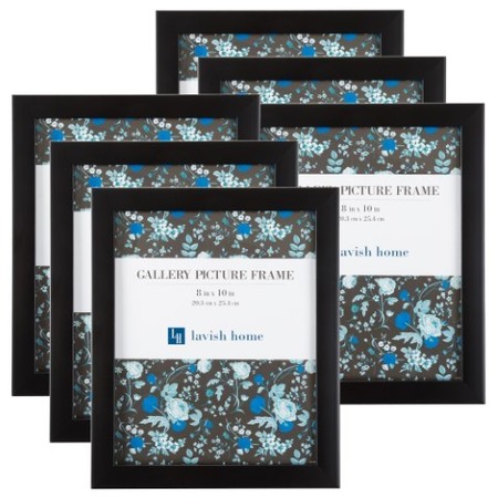 HASTINGS HOME Hastings Home 8x10 Picture Frame Set - 6 Pack for Gallery Style Photograph Displays, Black 600332RCK